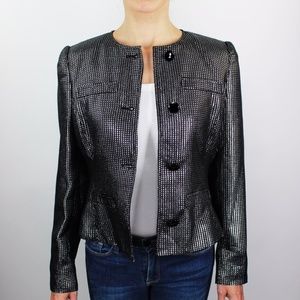 John Richmond Metallic Checkered Plaid Blazer 867